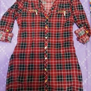 Plaid Guess Button up shirt dress